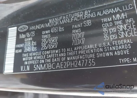 2023 Hyundai Tucson Sel from USA, damaged, VIN 5NMJBCAE2PH247735